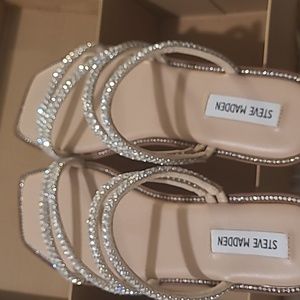 Steve Madden Starie Rhinestone Slip-on Sandals Size 9 Brand New Never Worn